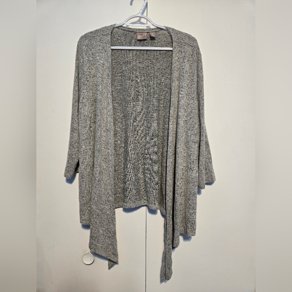 Chico's Super Soft Hi-Lo Gray Open Front Cardigan